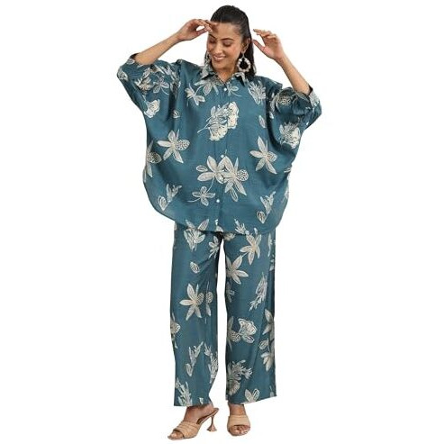 Libas Womens Printed Silk Blend Co-Ord Set For Women