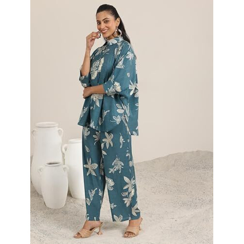 Libas Womens Printed Silk Blend Co-Ord Set For Women