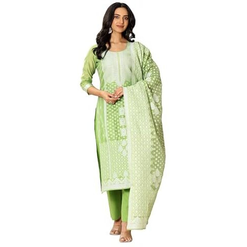 Libas Womens Woven Design Silk Blend Straight Kurta With Palazzos And Dupatta