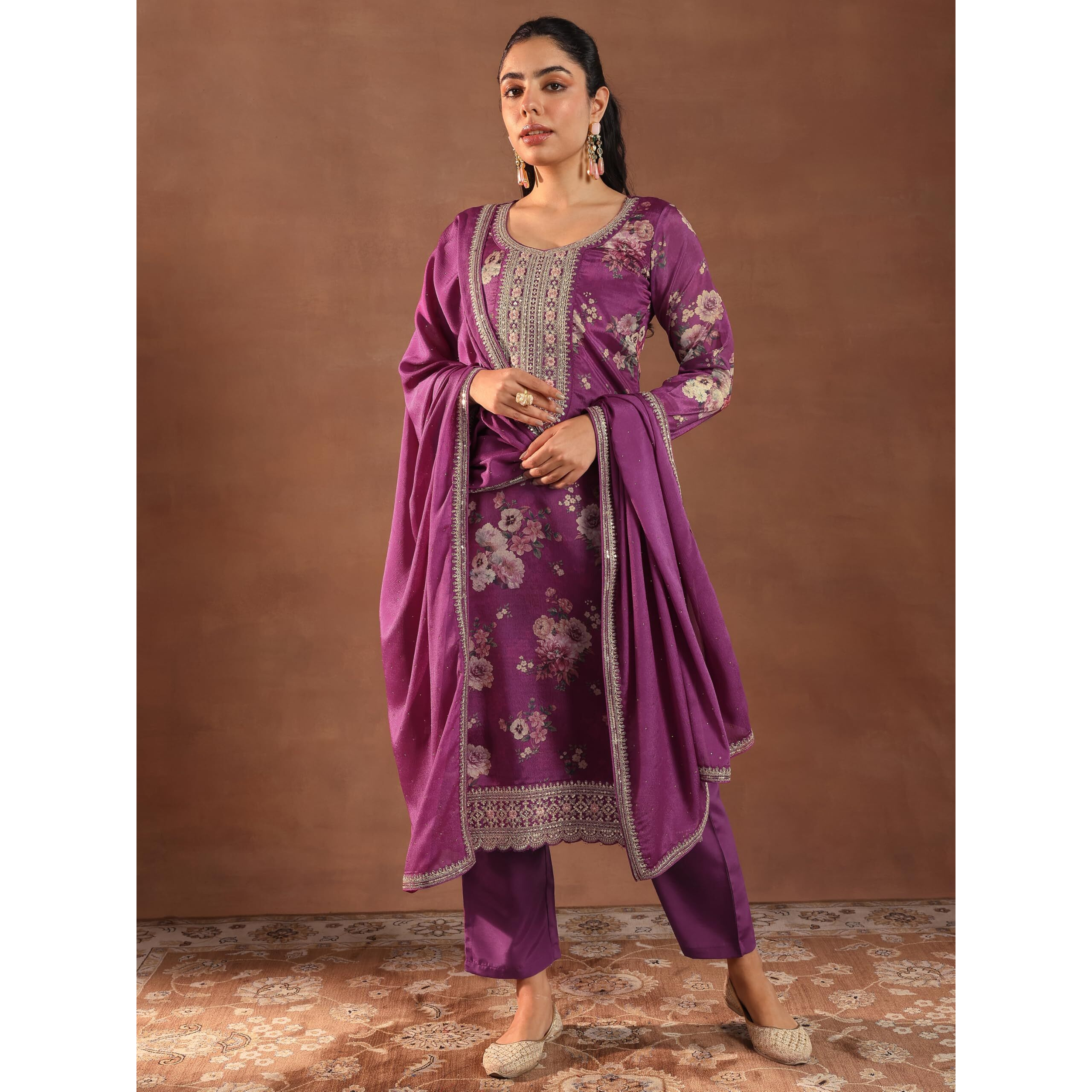 Libas Women's Silk Blend Kurta Set (49499
