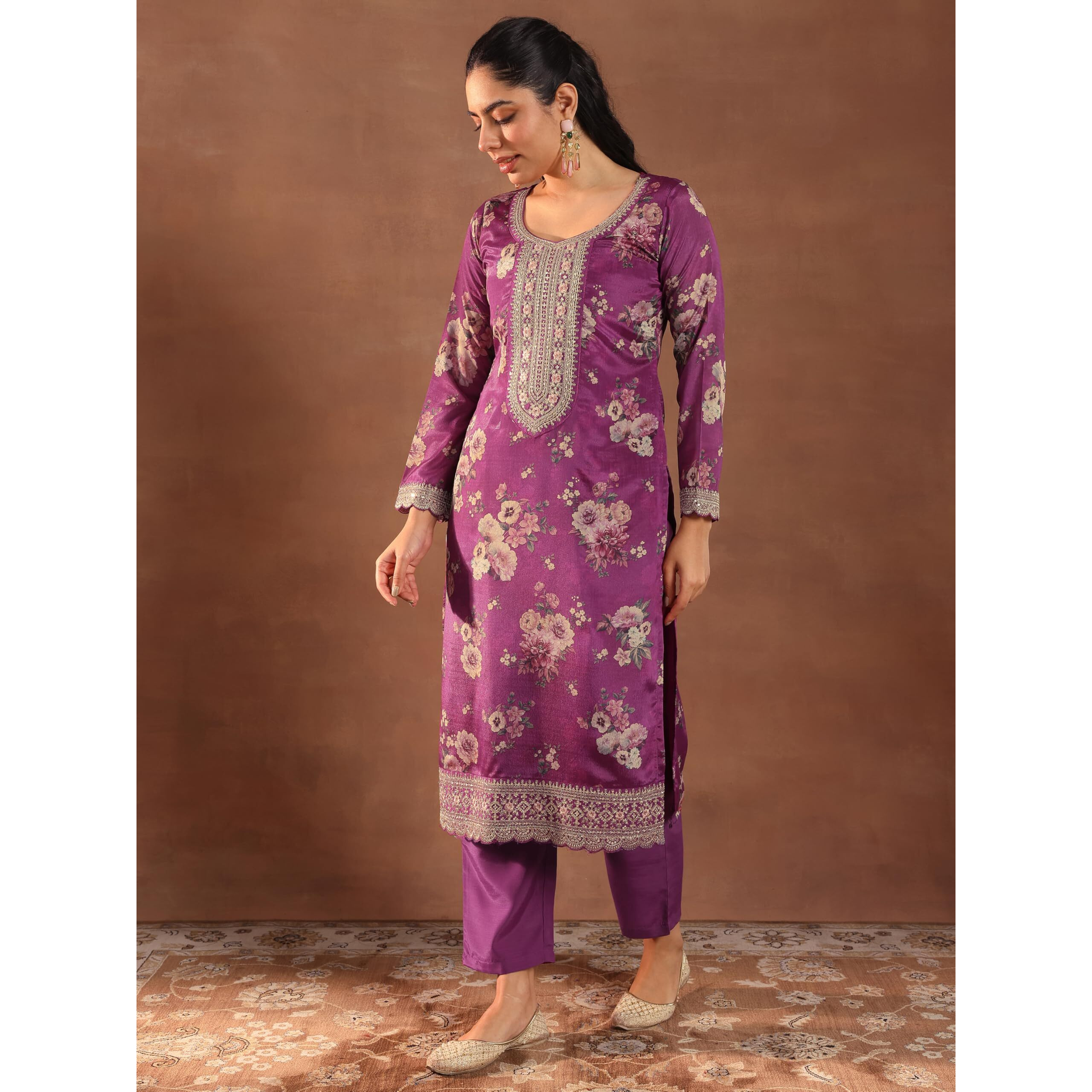Libas Women's Silk Blend Kurta Set (49499