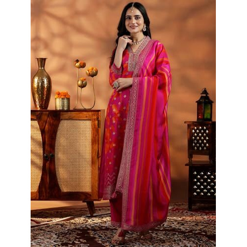 Libas Women's Silk Blend Kurta Set (278890R