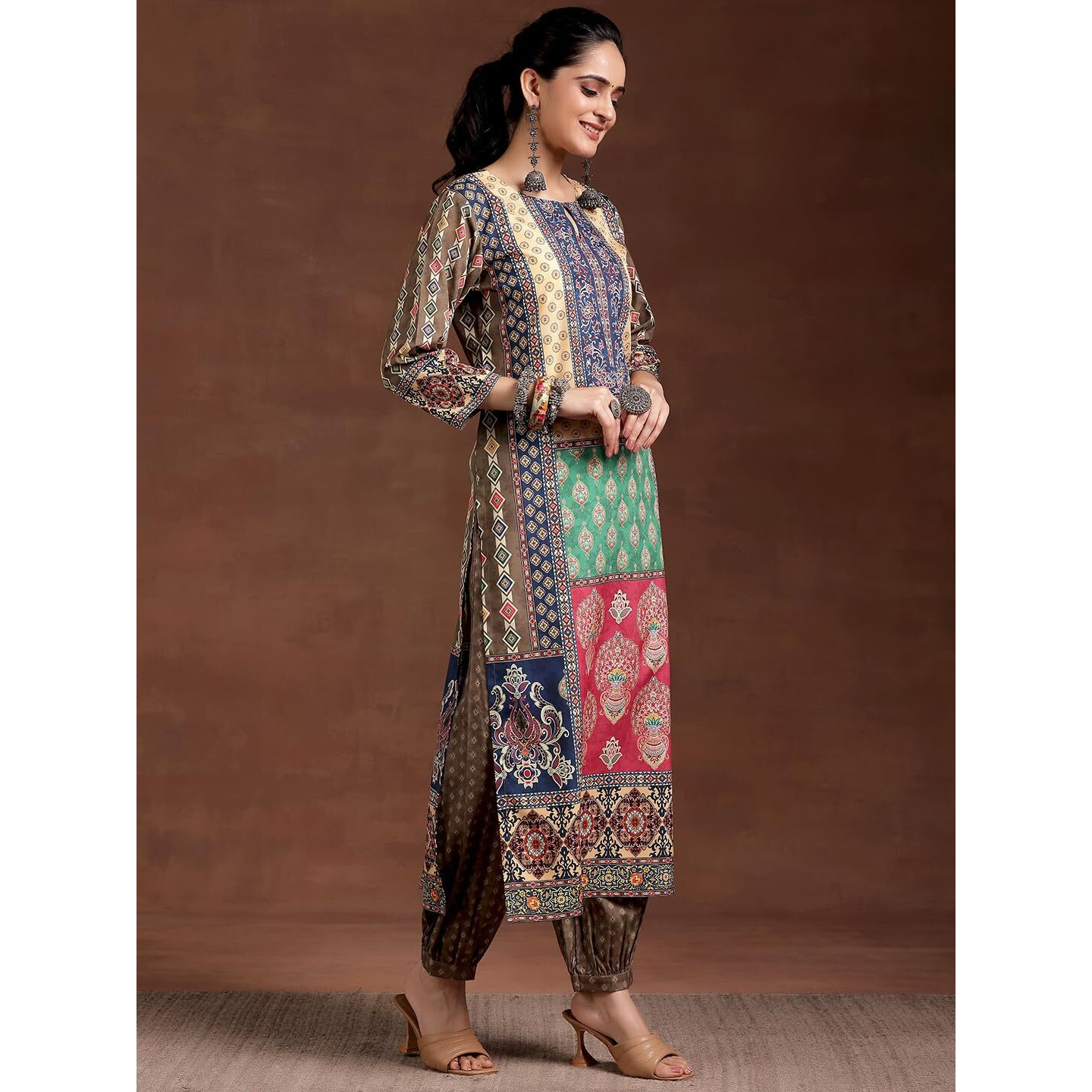 Libas Women's Crepe Ethnic Motifs Straight Kurta (29240O0R