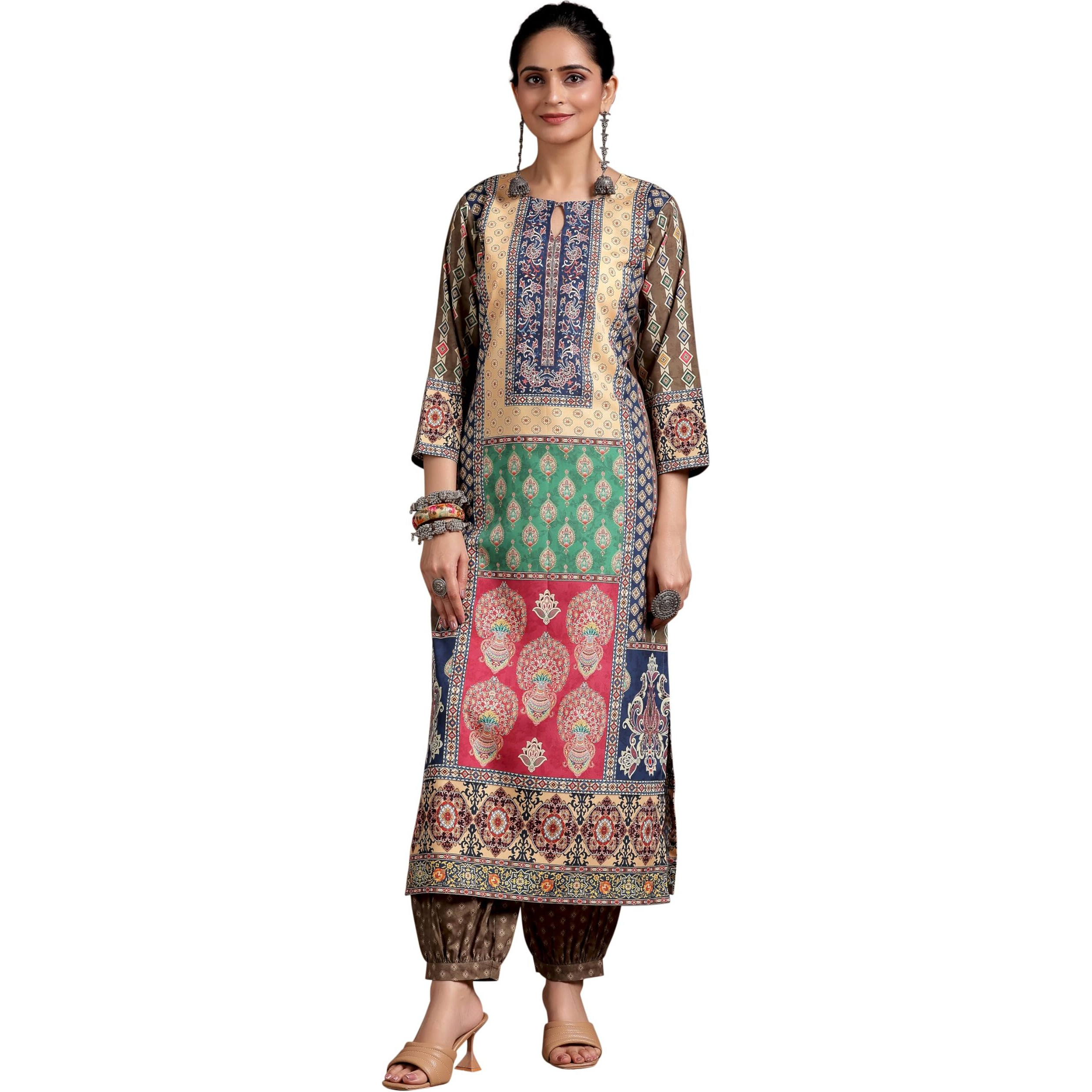 Libas Women's Crepe Ethnic Motifs Straight Kurta (29240O0R