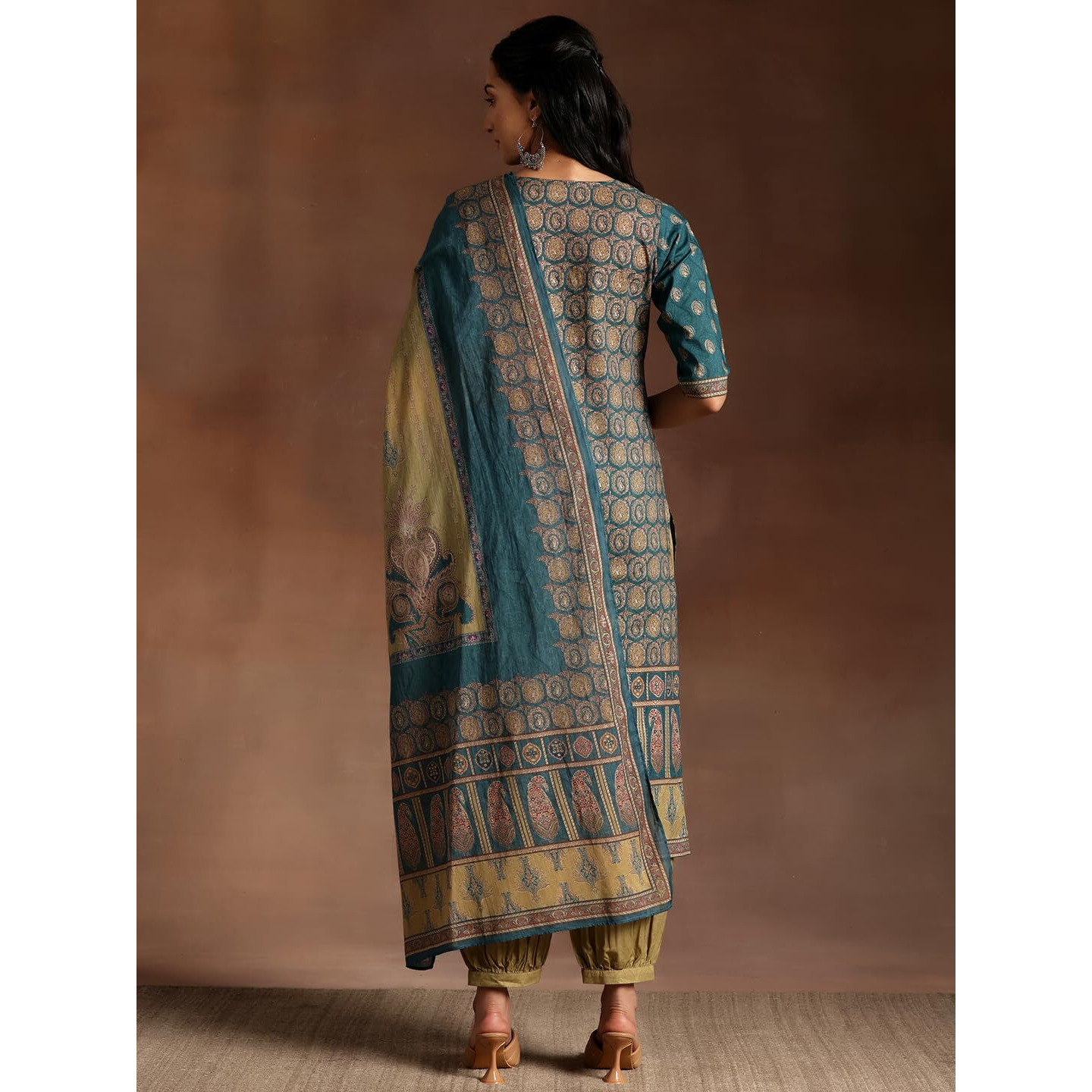 Libas Women Pure Cotton Kurta Set (359170R, Multi, 2Xl)