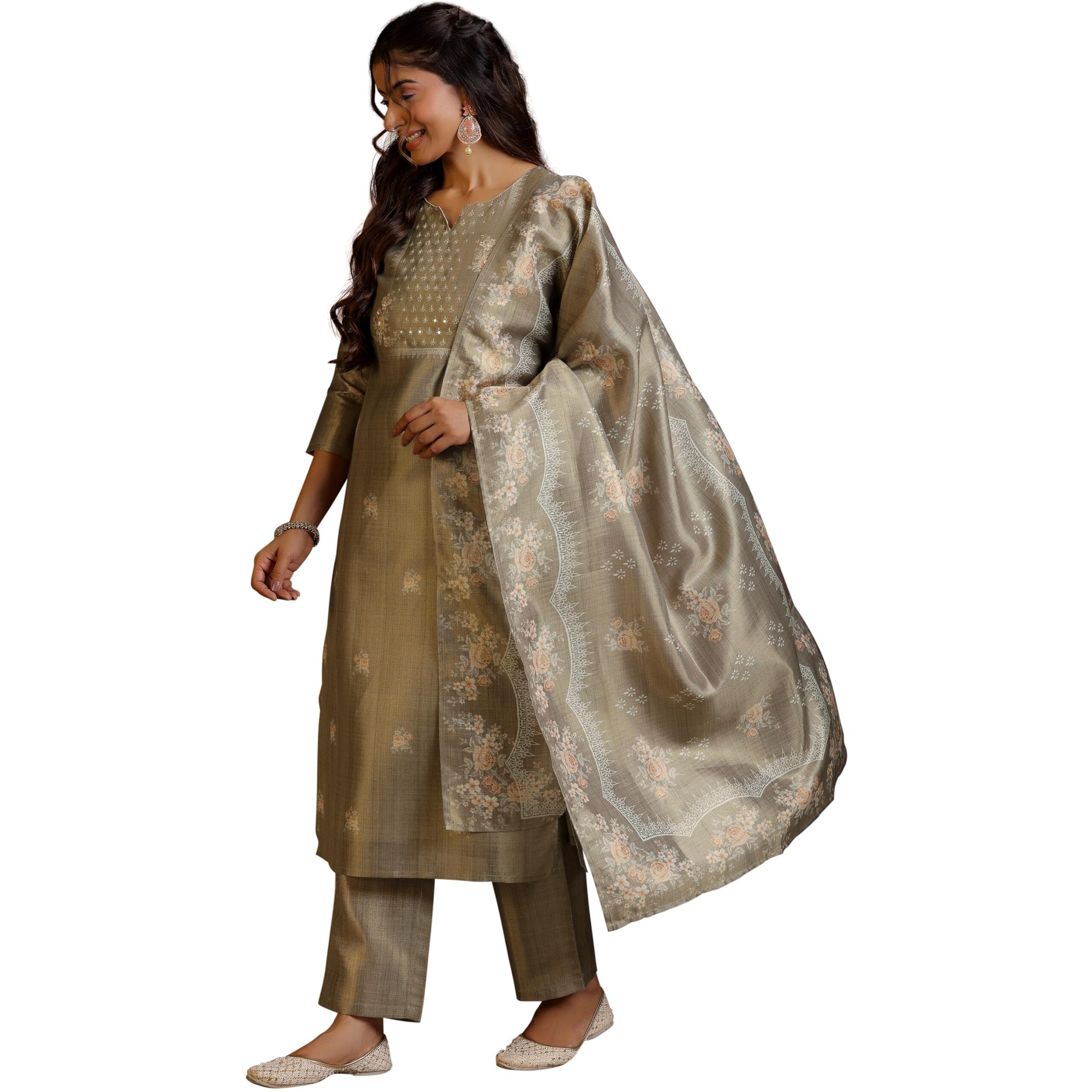 Libas Women's Pure Silk Kurta Set (487280R