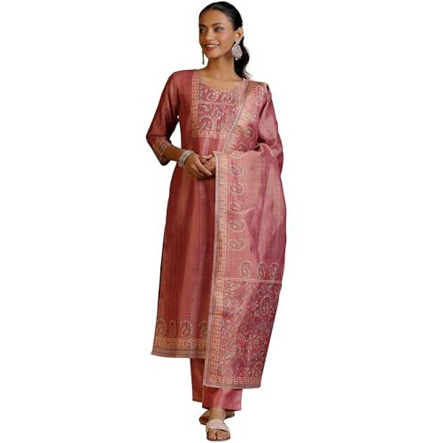 Libas Women's Pure Silk Kurta Set (487290R