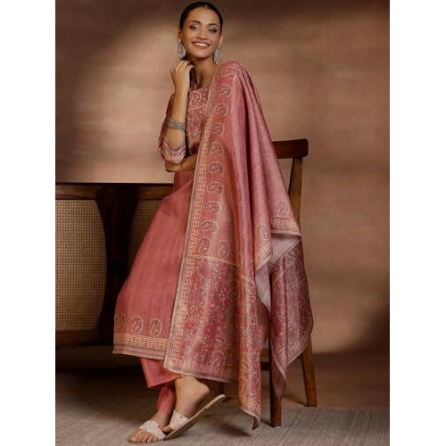 Libas Women's Pure Silk Kurta Set (487290R