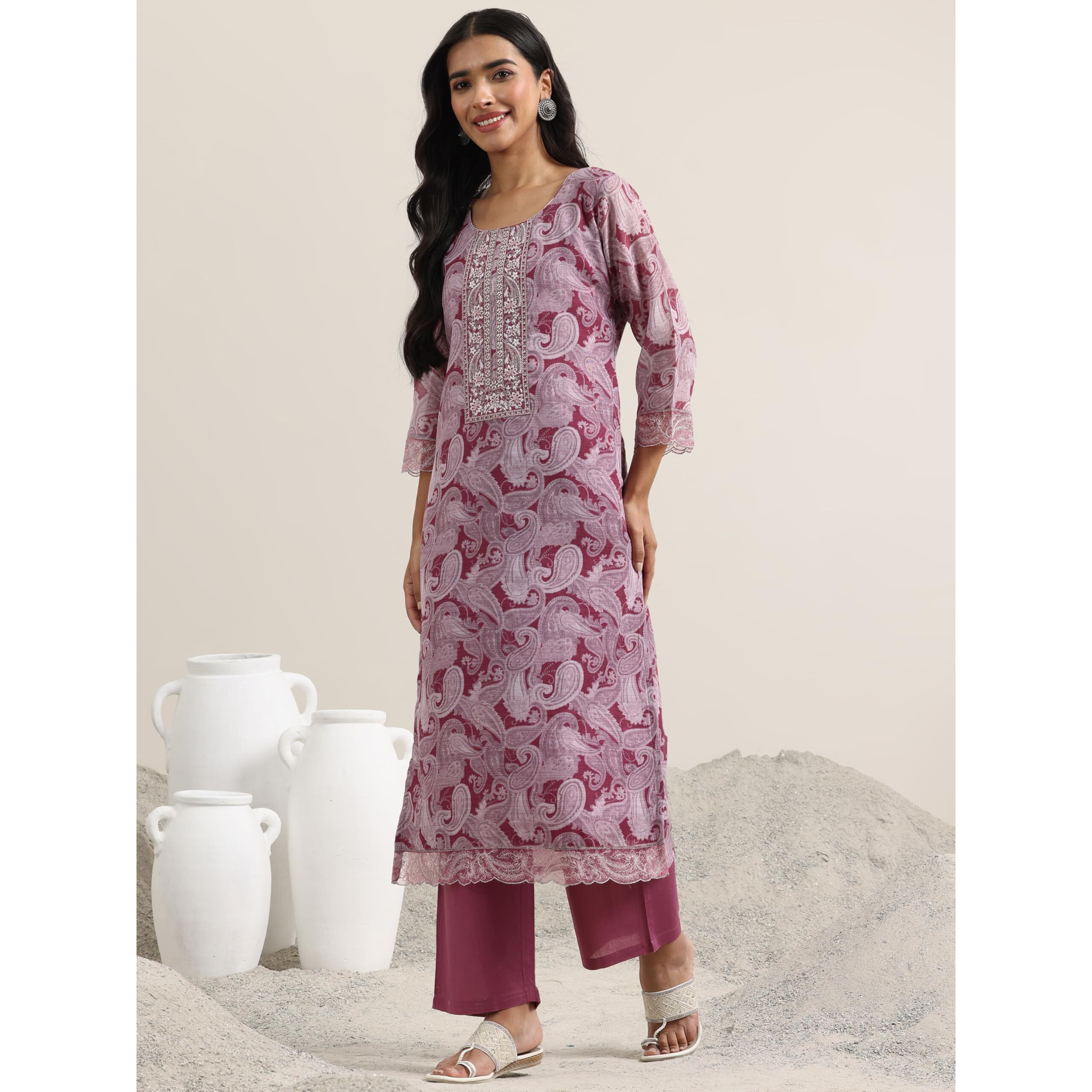 Libas Women's Linen Kurta Set (99504