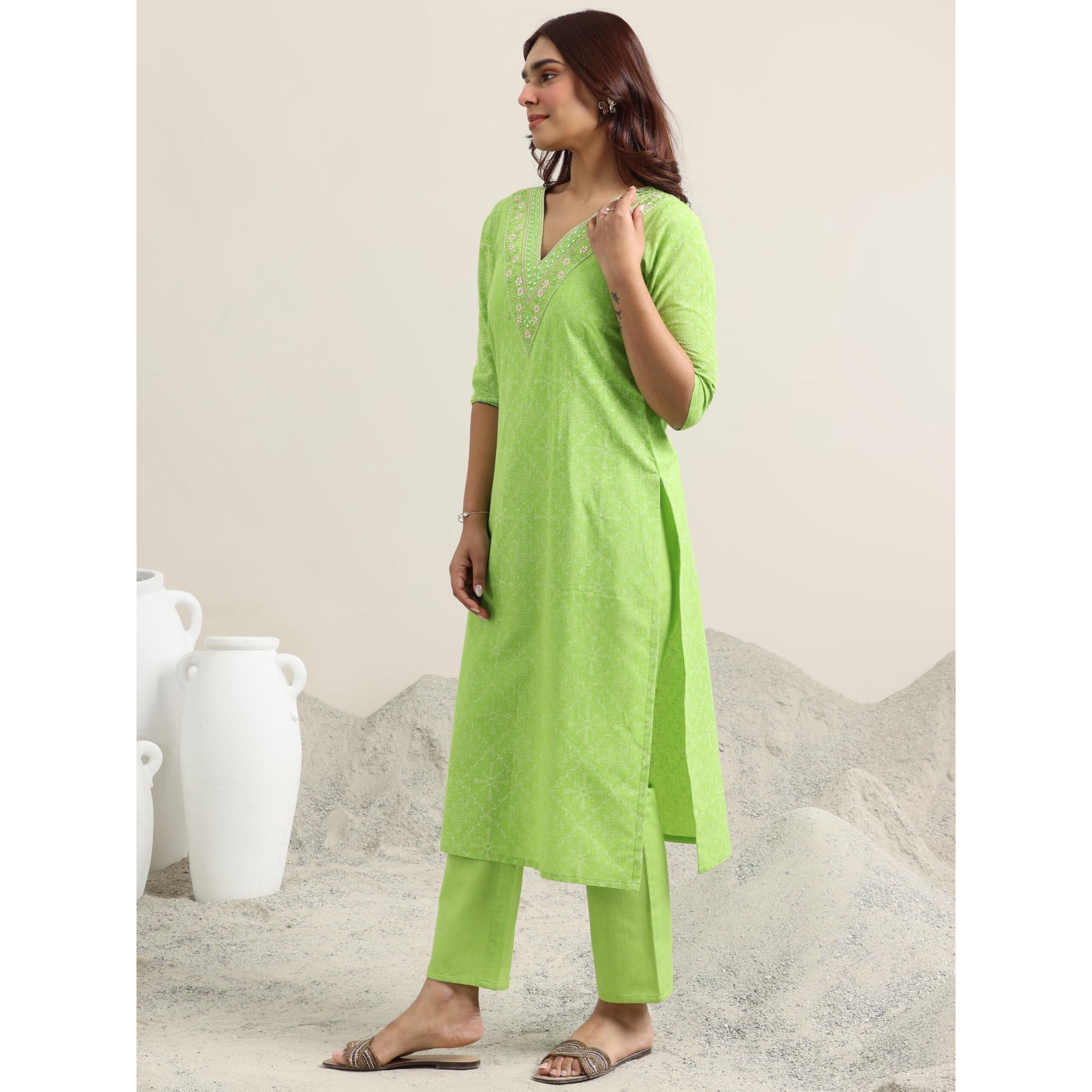 Libas Women's Cotton Blend Kurta Set (400391
