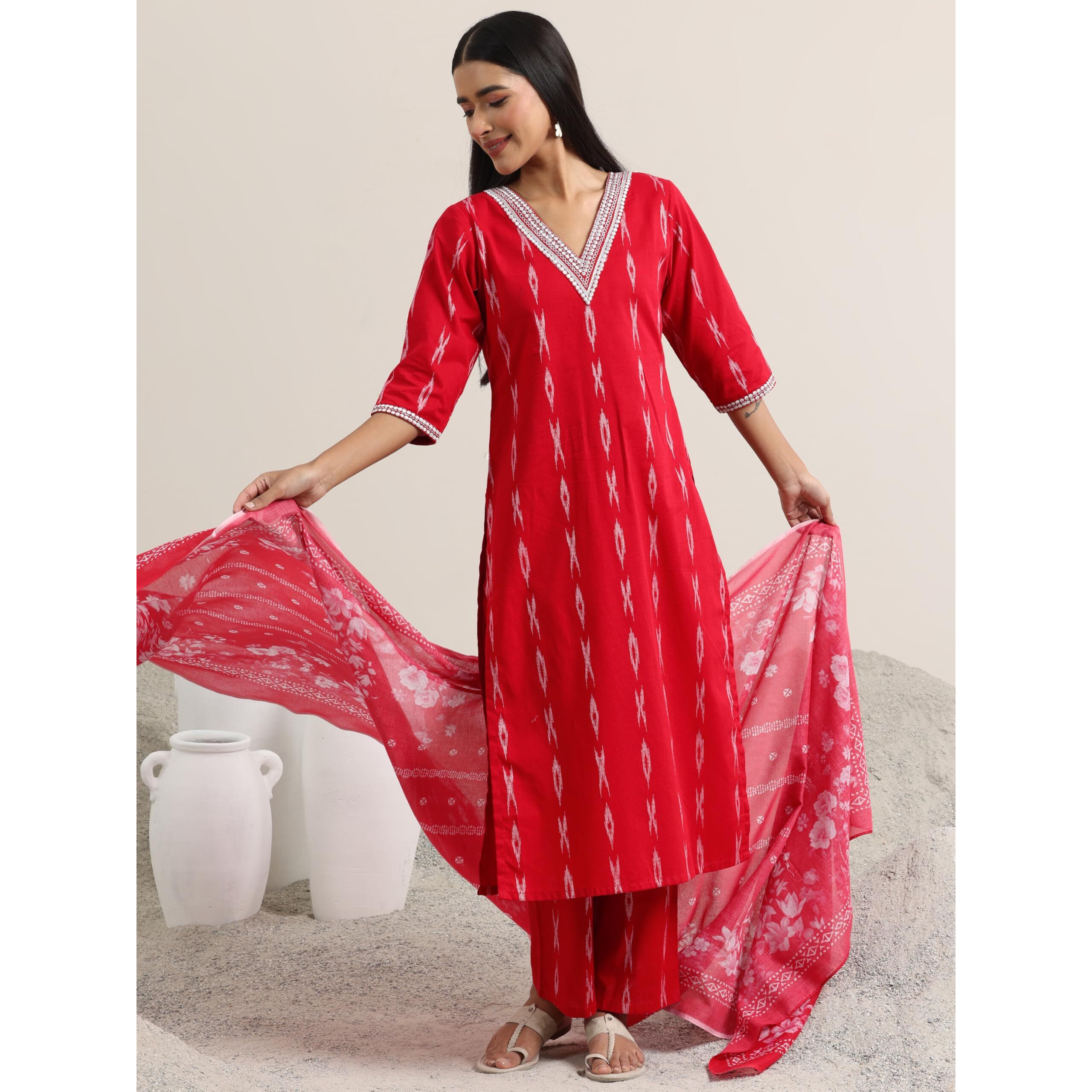 Libas Women's Cotton Blend Kurta Set (400397