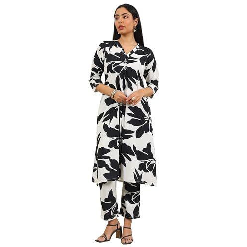 Libas Women's Crepe Printed Co-Ords (400404_White_Xxl)