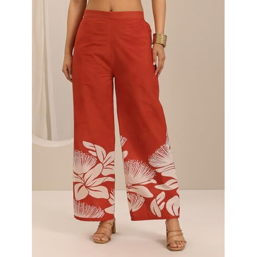 Libas Women's Cotton Co-Ords Set (400638_Orange_M)