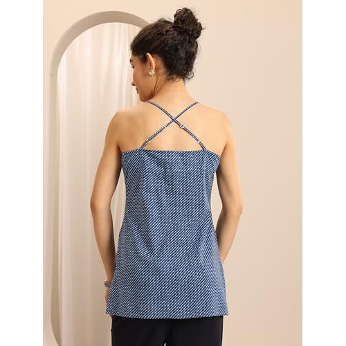 Libas Women's Cotton Printed Straight Kurti (29717_Blue 1_2Xl)