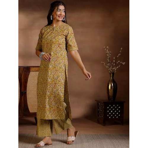 Libas Women's Cotton Kurta Set (35779Hs_Mustard