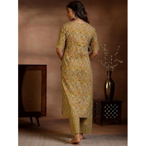 Libas Women's Cotton Kurta Set (35779Hs_Mustard