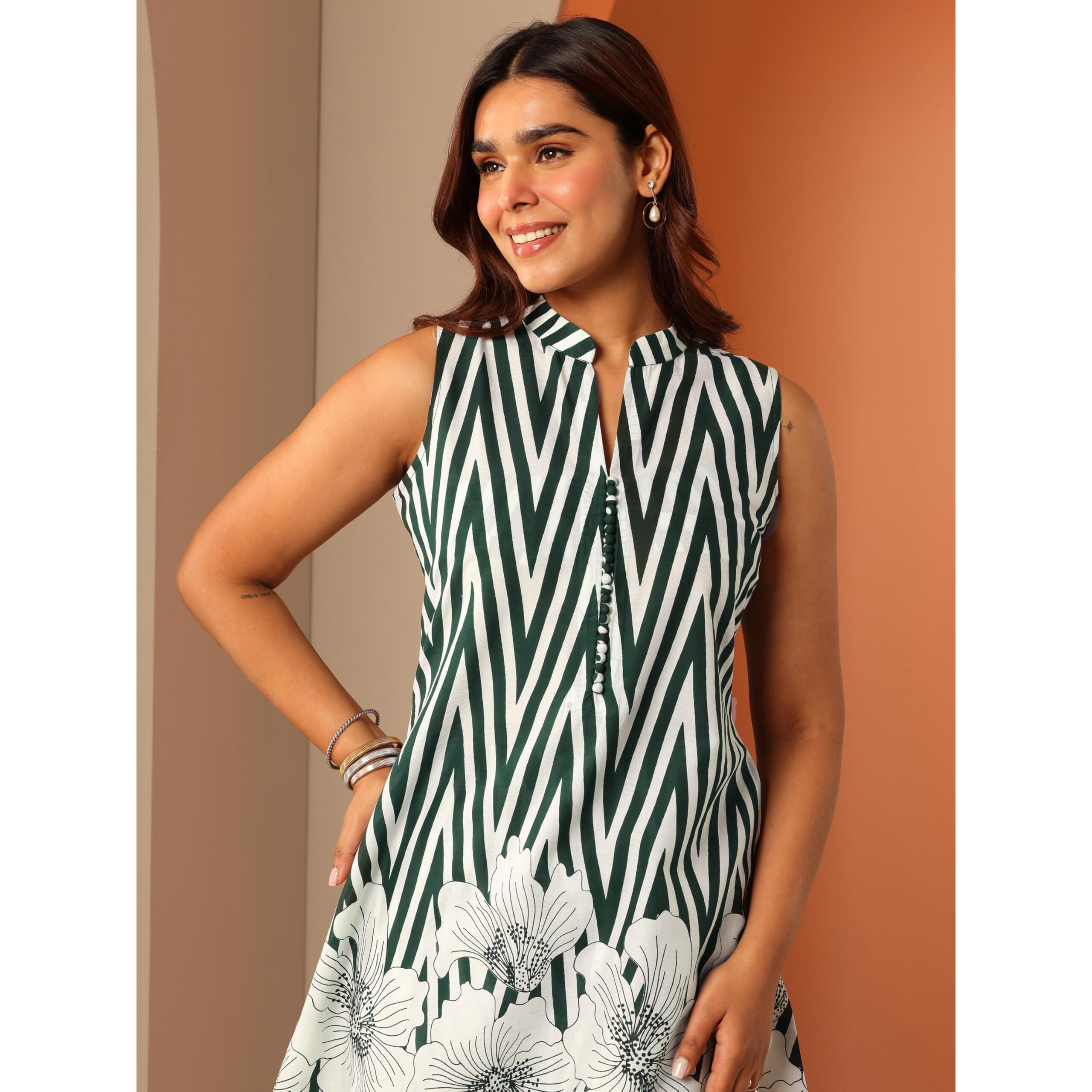 Libas Women's Cotton Co-Ords Set (400866L_Green