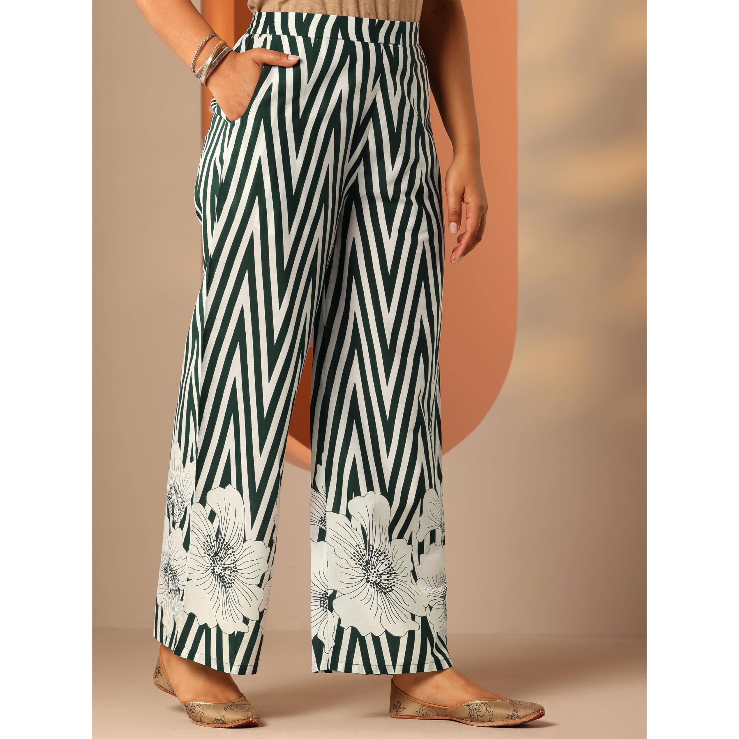 Libas Women's Cotton Co-Ords Set (400866L_Green