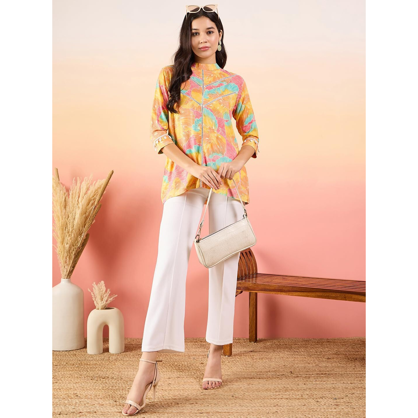 Modeve Women's Floral Regular Fit Shirt (Mod-3333-Multi-2Xl_Multicolour