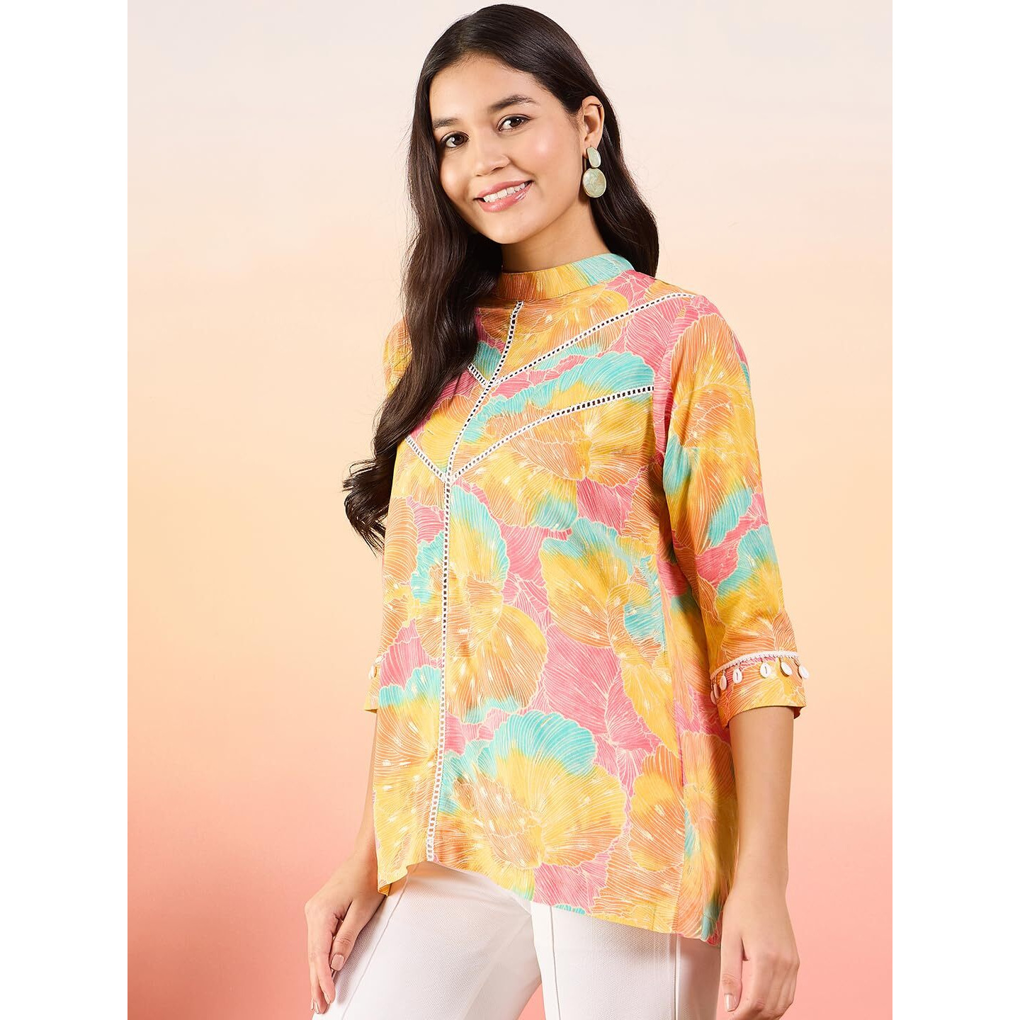 Modeve Women's Floral Regular Fit Shirt (Mod-3333-Multi-2Xl_Multicolour