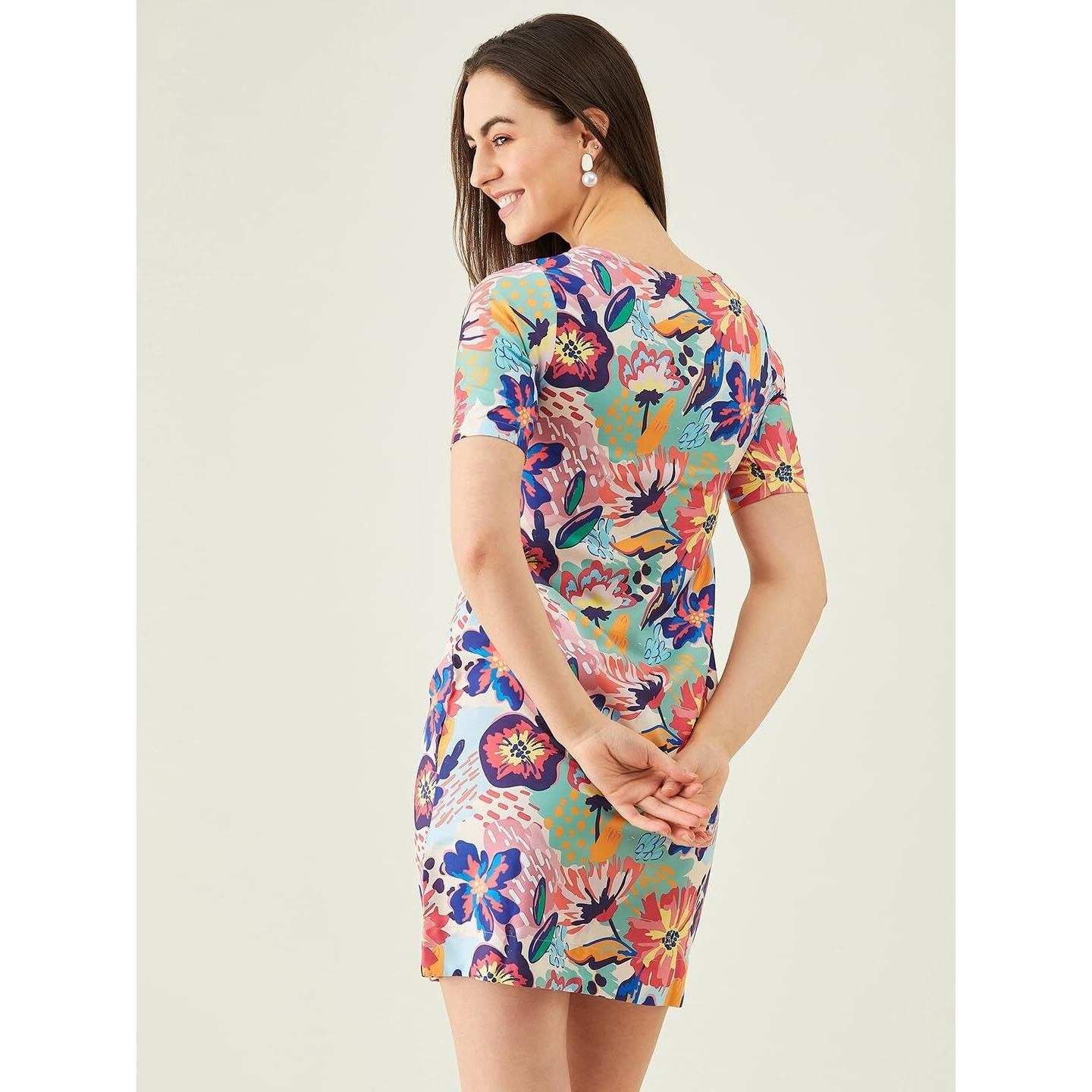 Modeve Women Multicolor A-Line Dress (Large)