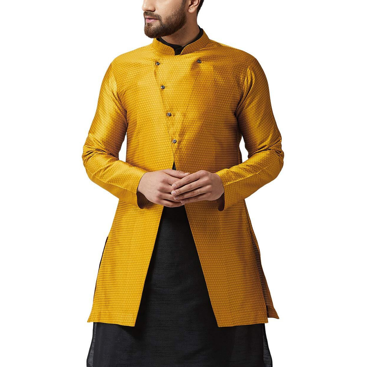 Sojanya (Since 1958 Men's Silk Blend Musatard Only Jacket Size 40 Mustard