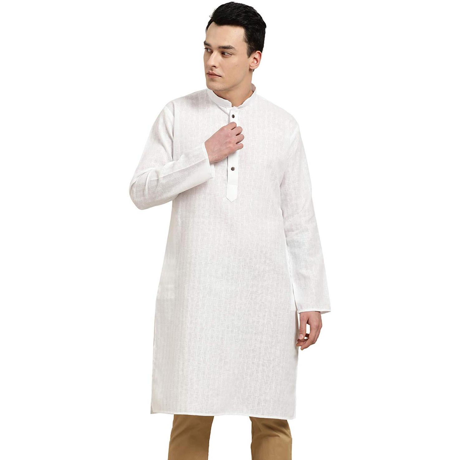 Sojanya (Since 1958 Men's Cotton Blend Checkered Regular Kurta