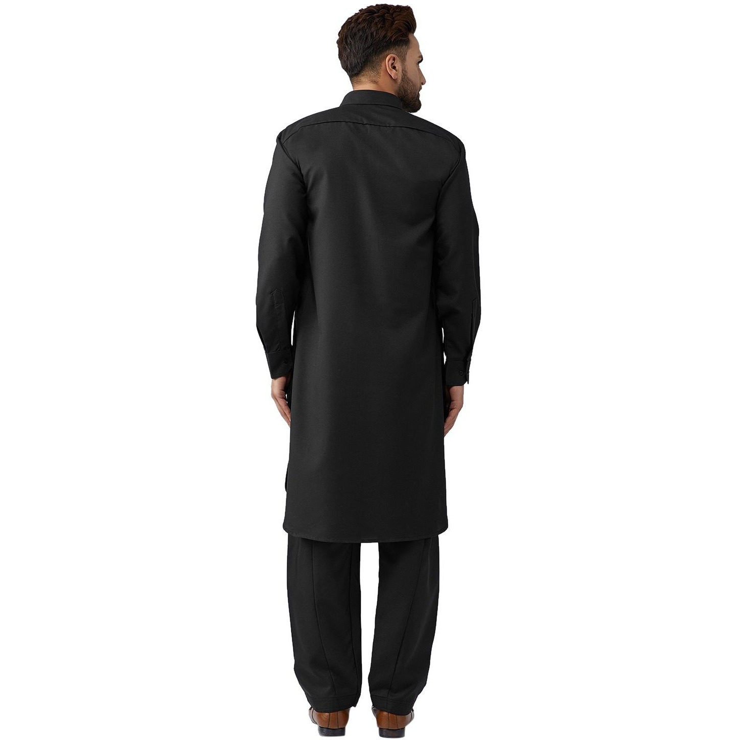 Sojanya (Since 1958 Men's Black Cotton Kurta Pathani Set Size Xl