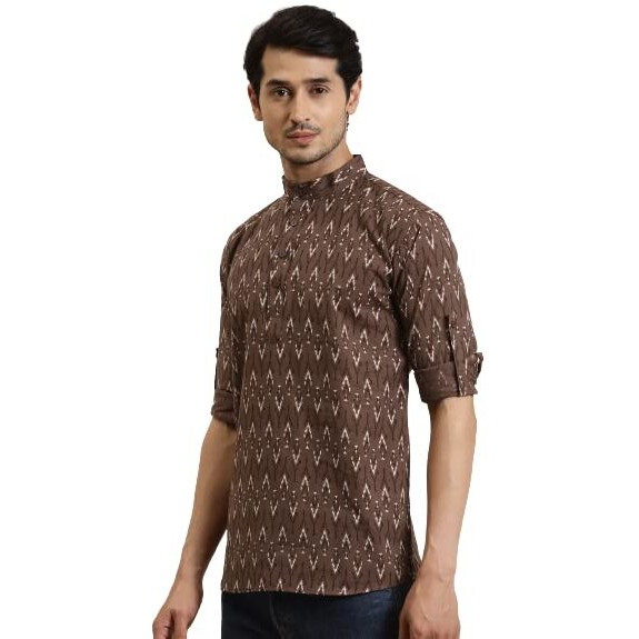 Sojanya (Since 1958 Men's Cotton Brown Printed Only Short Kurta