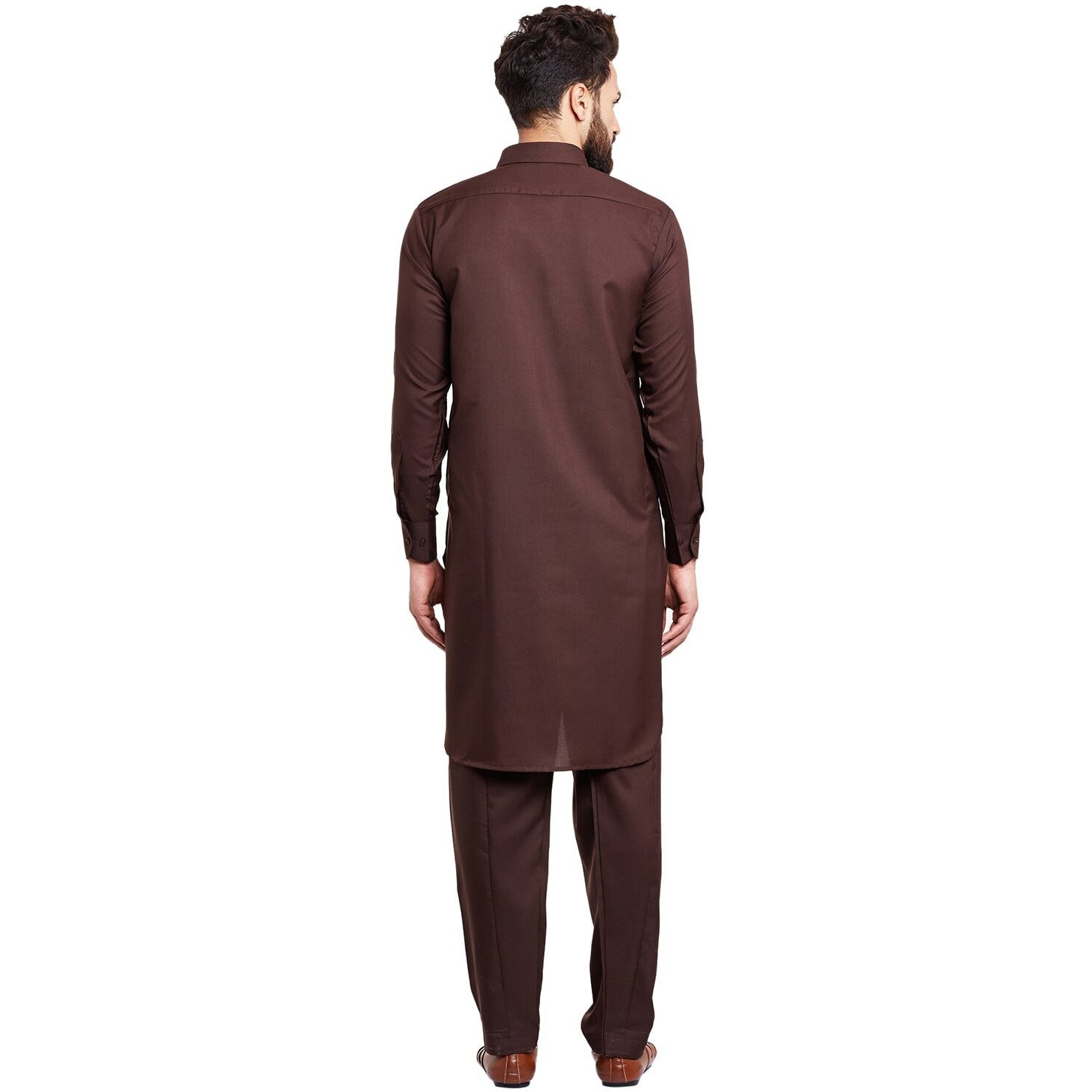 Sojanya (Since 1958 Men's Chocolate Brown Cotton Blend Pathani Kurta Salwar