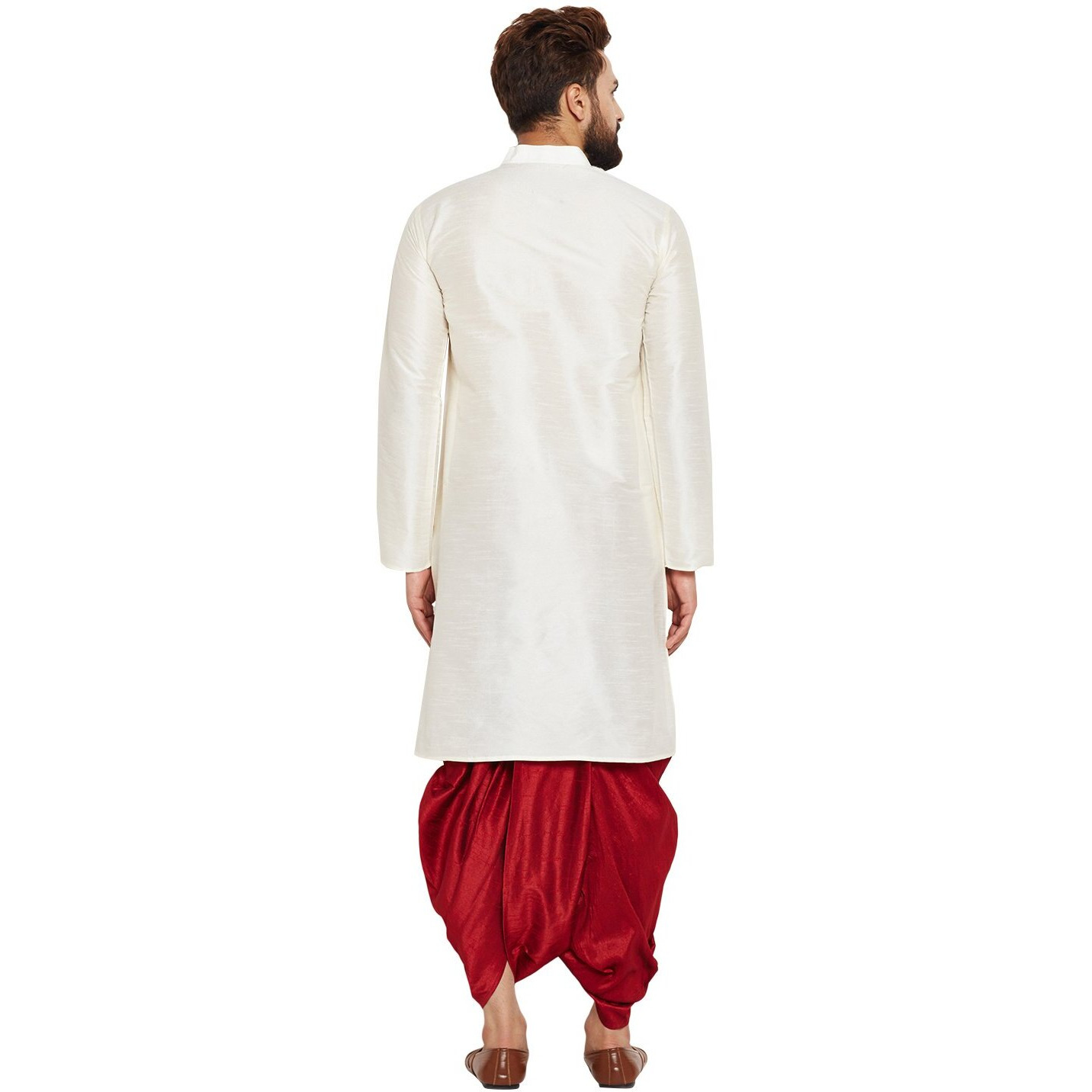 Sojanya (Since 1958 Men's Dupion Silk Dhoti Kurta Set