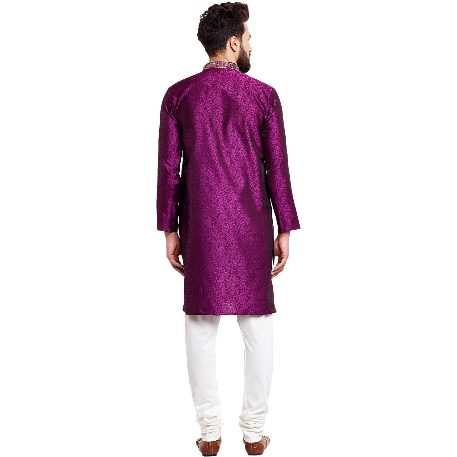Sojanya (Since 1958 Men's Jacquard Silk Kurta & Churidaar Pyjama