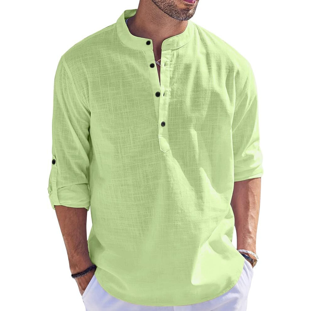 Bellstone Men's Cotton Blend Solid Regular Fit Kurta (Kurta1500_Single_Light Green_S