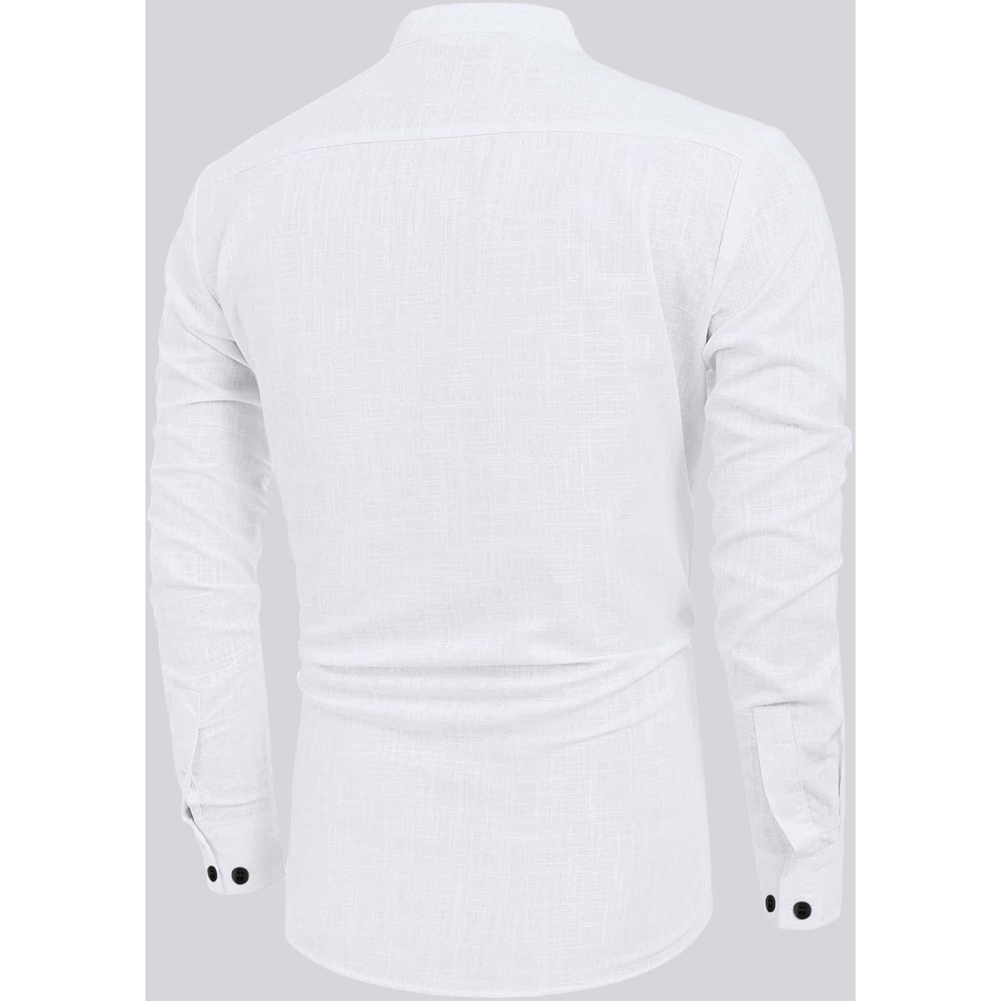 Bellstone Men's Cotton Blend Solid Regular Shirt (Kurta800_White_Xl