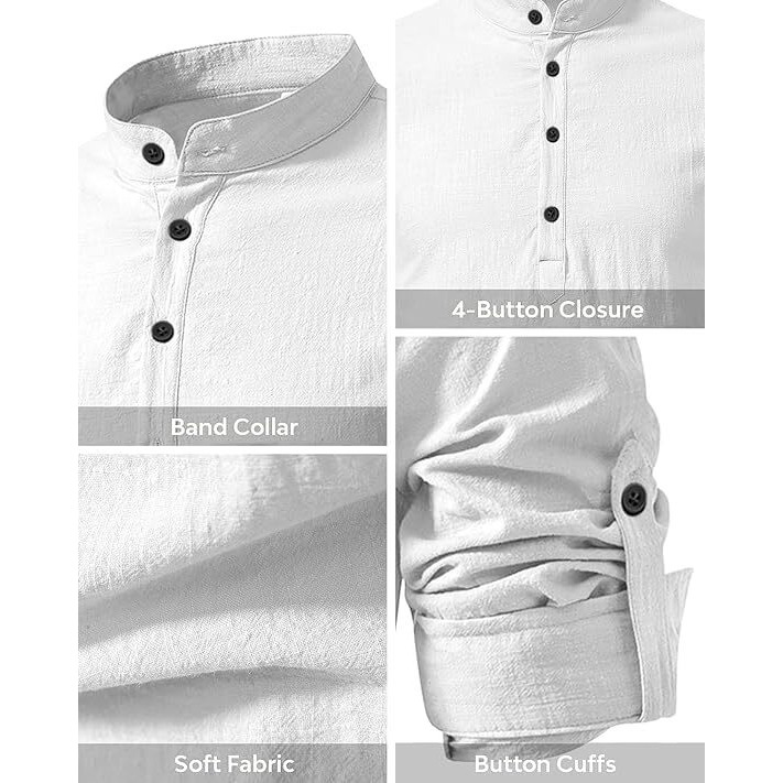 Bellstone Men's Solid Regular Fit Dress Shirt (Kurta1600_Combo_L. Green & White_L_Light