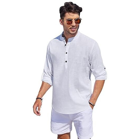 Bellstone Men's Cotton Blend Solid Regular Fit Kurta (Kurta1500_Single_White_2Xl