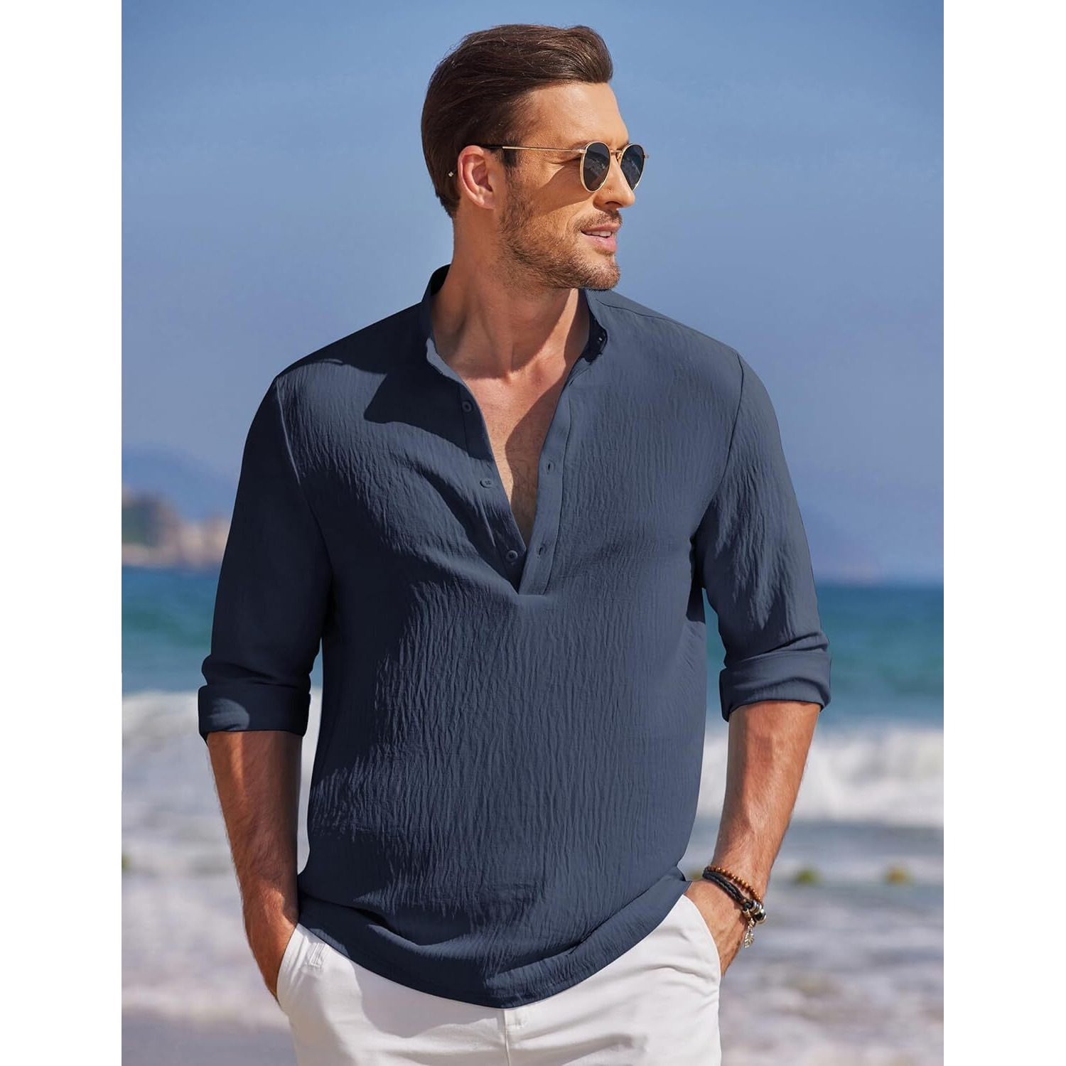 Bellstone Men's Polycotton Solid Regular Kurta (Kurta1602_Navy Blue_Xxl