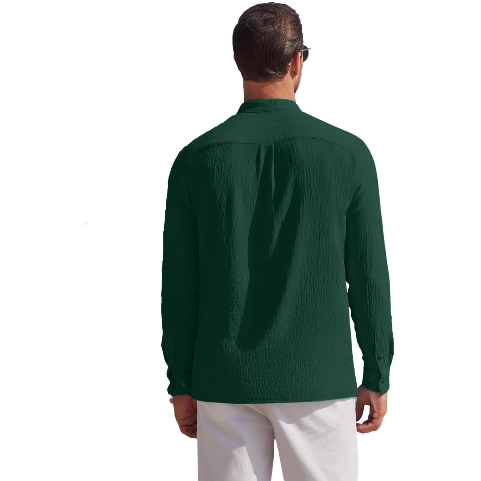 Bellstone Men's Polycotton Solid Regular Kurta (Kurta1602_Light Grey_Xl_Dark Green