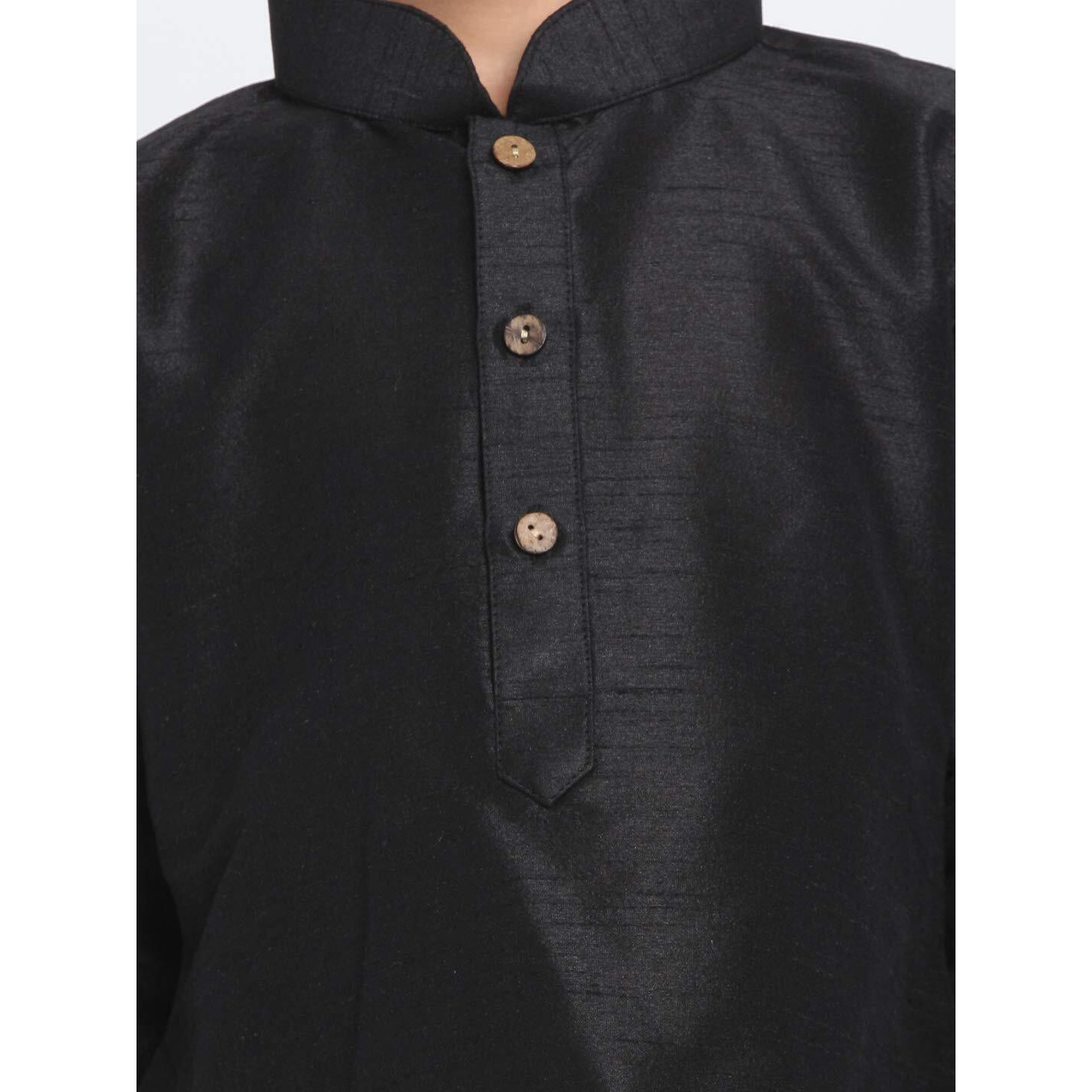 Jbn Creation Boys' Black And Rose Gold Silk Blend Kurta And Dhoti Pant Set (Vasbuk001Blncdrg, For 4-5 Years)