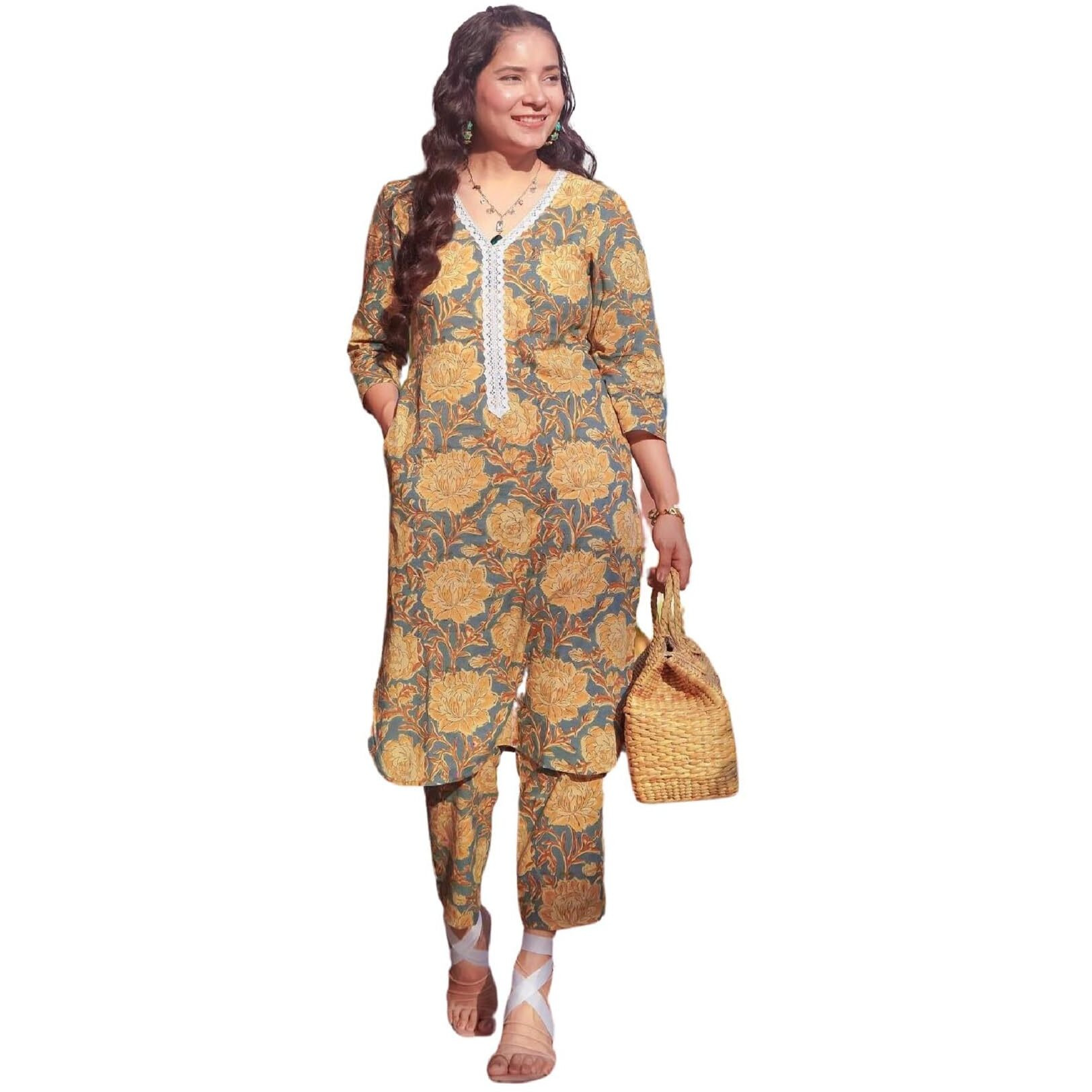 Lymio Kurta Set For Women | Women Kurta | Women Kurta Sets Kurtis | Women Kurta Pant Set | Women Kurta Pant Set Women Kurti Set With Pant | Women Kurti Set With Pant Cotton (K-27-S)