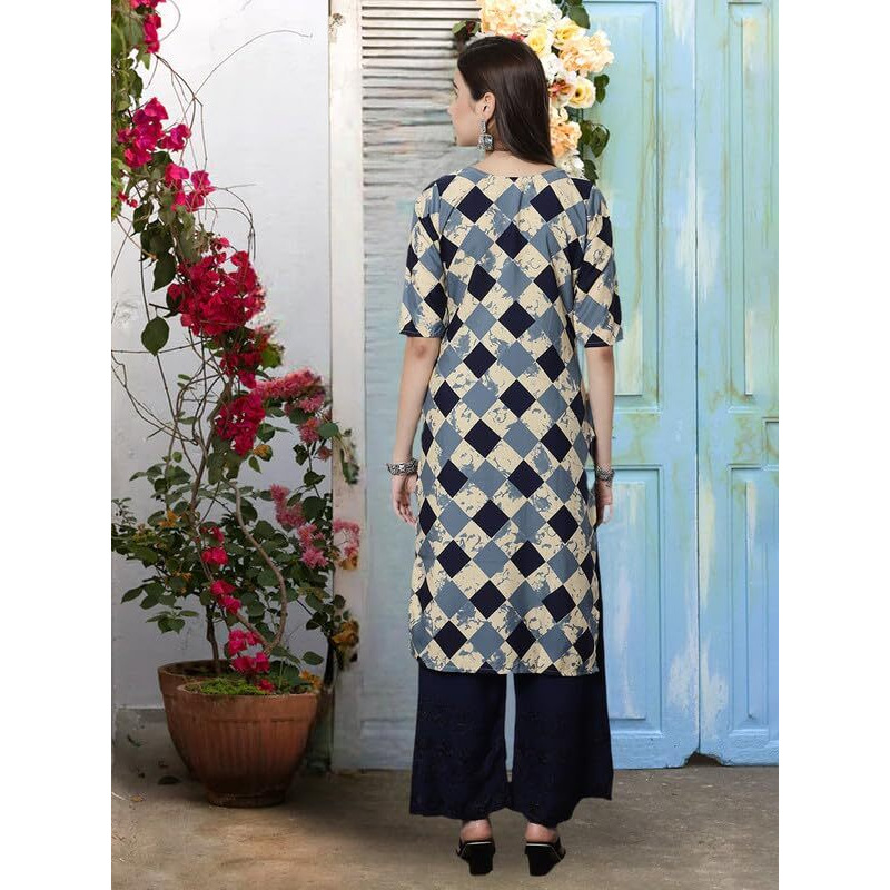 Pinkmint Women's Crepe Kurti For Women's Ethnic Printed Kurti For Women's (Pack Of 5)