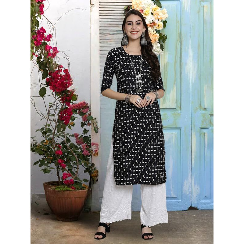 Pinkmint Women's Crepe Kurti For Women's Ethnic Printed Kurti For Women's (Pack Of 5)