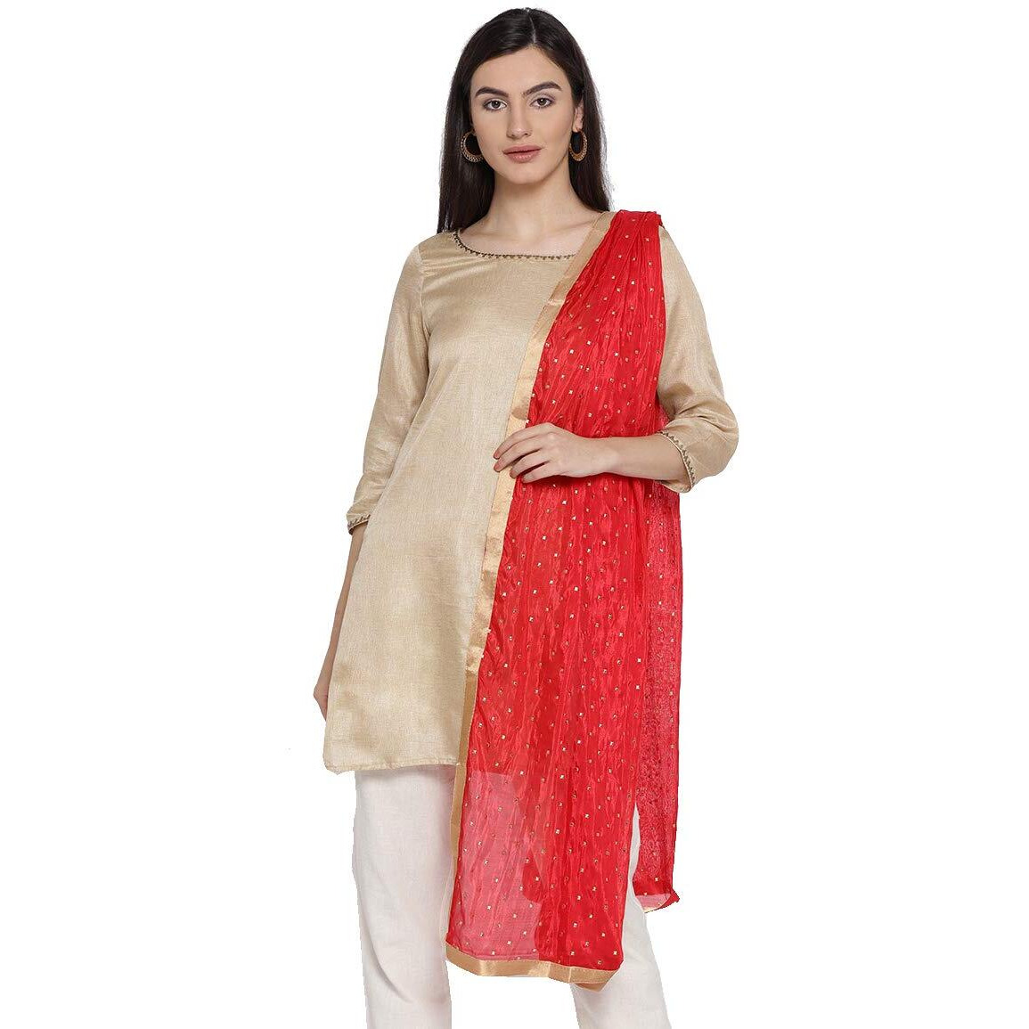 Weavers Villa Women's Embellished Art Silk Dupatta, 2.25 Mtrs