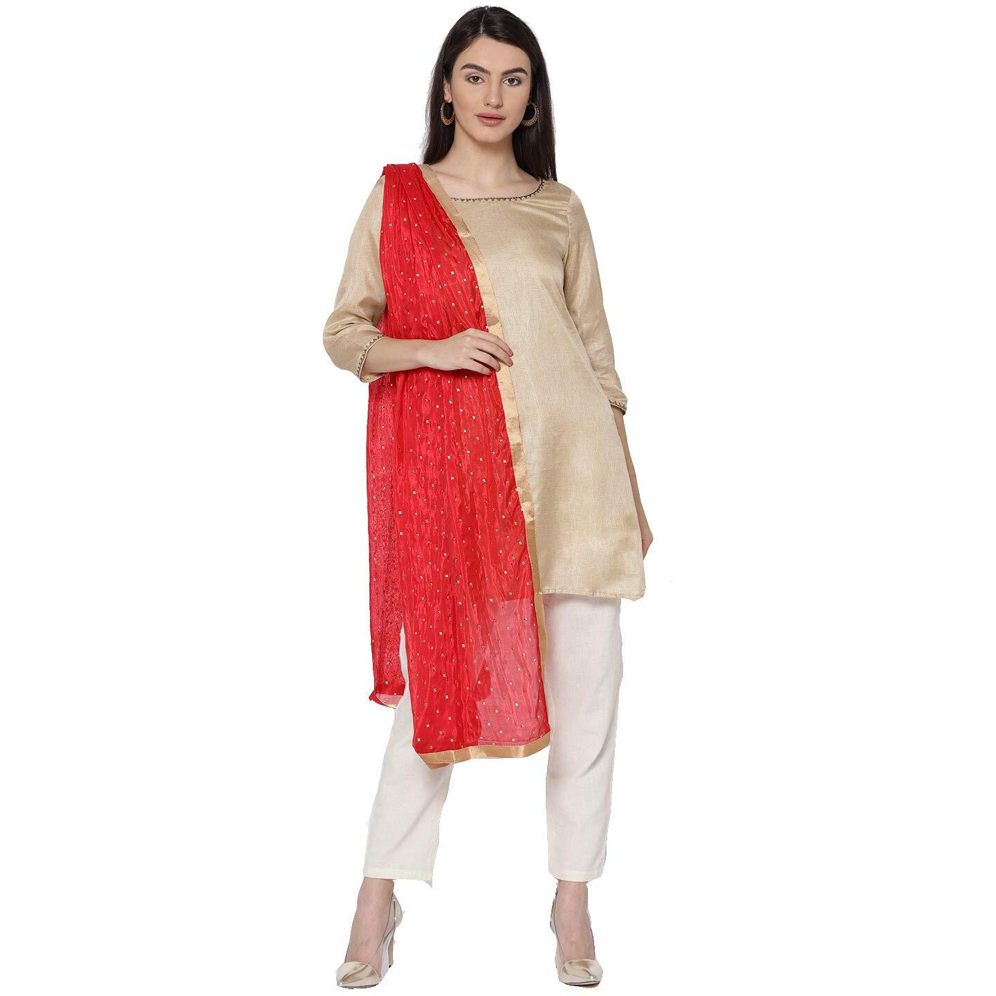 Weavers Villa Women's Embellished Art Silk Dupatta, 2.25 Mtrs