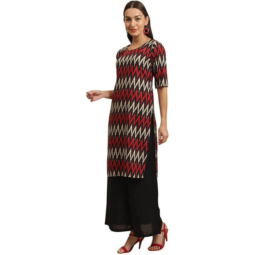 Patlani Women's A-Line-Crepe Kurti. Red