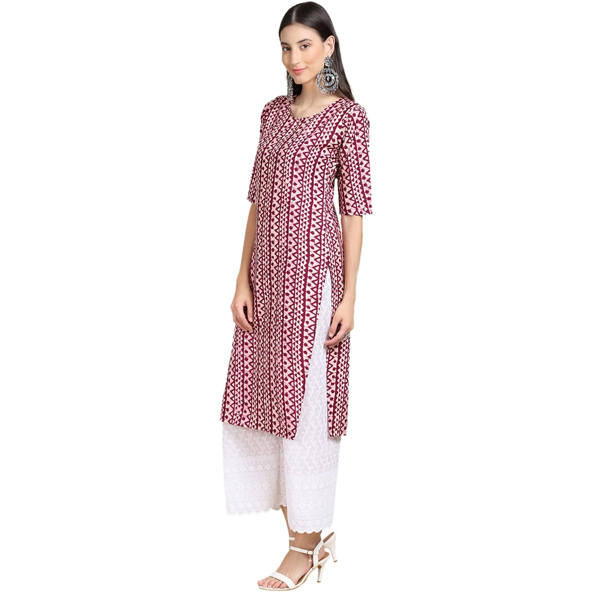 Pinkmint Women's Crepe Digital Print Straight Kurta Pack Of 2 [C-347-353_M]
