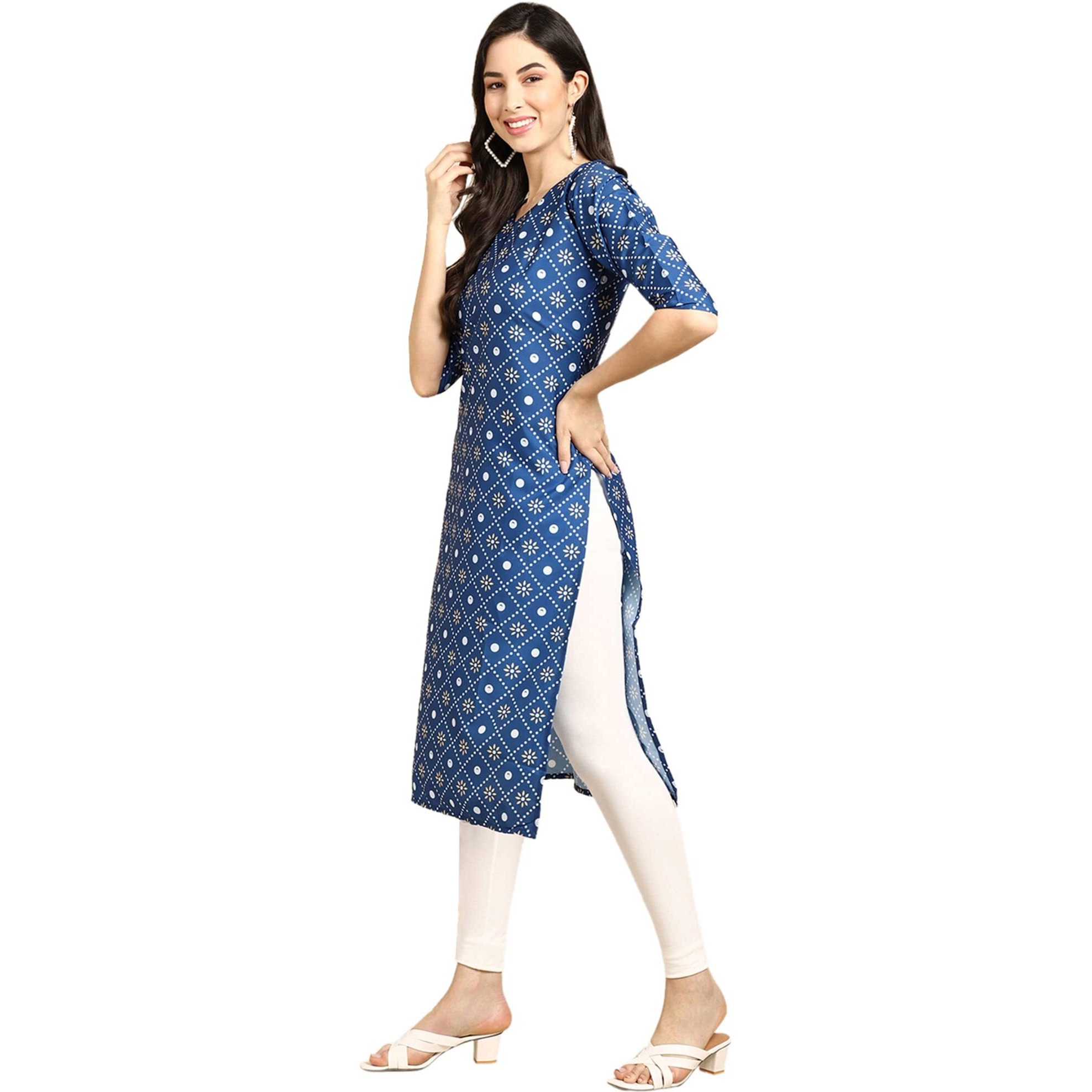 Pinkmint Women's Crepe Digital Print Straight Kurta Pack Of 2 [C-347-353_M]