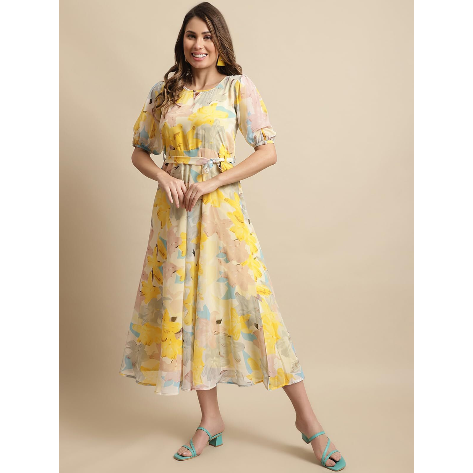 Tee Projekt Women Lemon Zest Floral Maxi Dress
