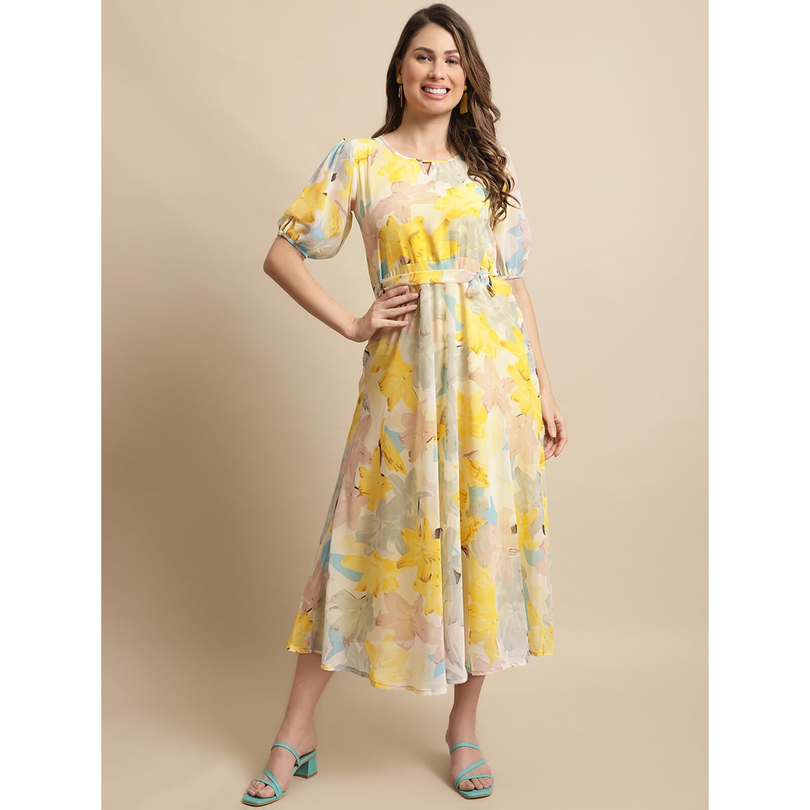 Tee Projekt Women Lemon Zest Floral Maxi Dress