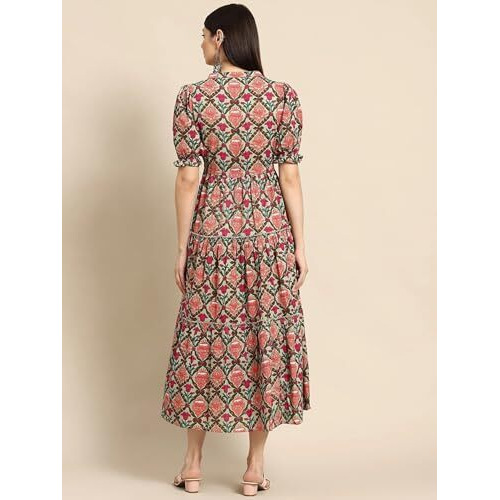 Litzo Stylish Maxi Dress For Women | One Piece Long Dress For Women (L-93-S) Multicolour